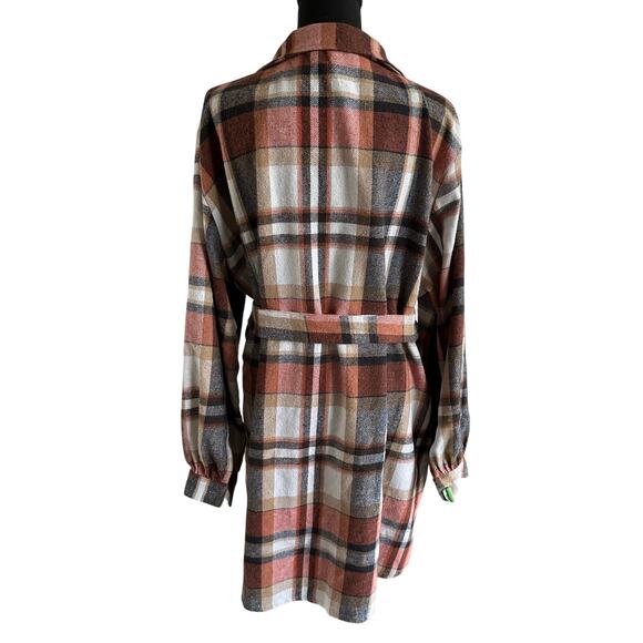 HOTOUCH Women's Plaid Shacket Jacket Button Lapel Flannel w/Pockets - XXL - Picture 6 of 12